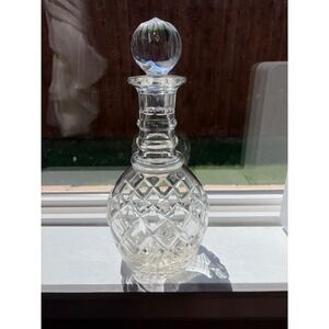 VTG Stuart Crystal Round Decanter with Stopper Diamond Cut Glass